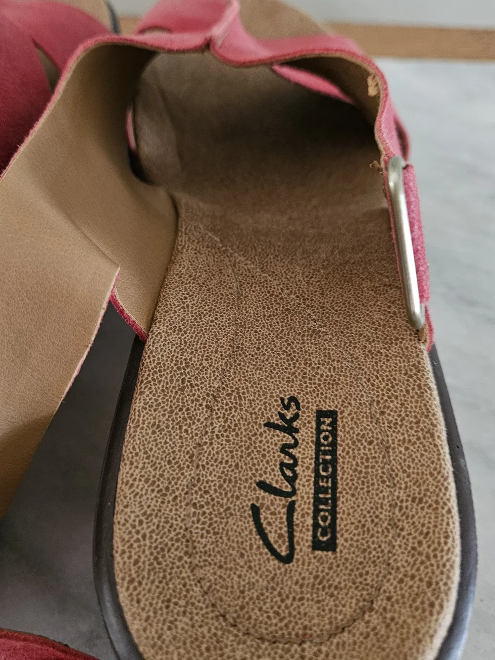 Women’s Clarks Red Cork Wedge Sandals